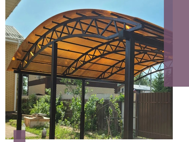 Изготовление навесов под ключ в Угличе из качественных материалов