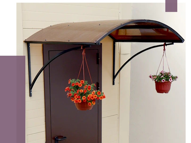 Козырьки над входом в Угличе от 15109 руб.  | ПРОЛЁТ-Глч