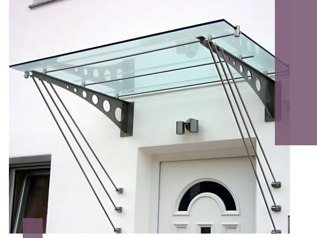 Козырьки над входом под ключ в Угличе — изготовление и монтаж