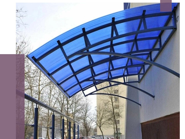 Козырьки из поликарбоната в Угличе от 4376 руб. под ключ | ПРОЛЁТ-Глч