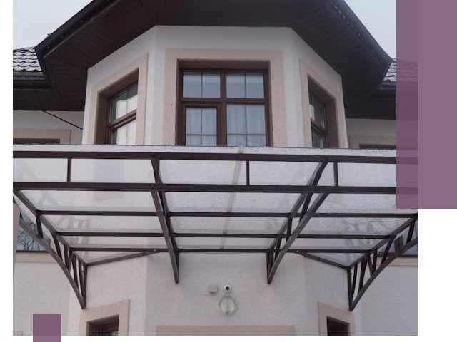 Козырьки из поликарбоната под ключ в Угличе