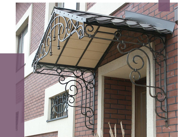 Двускатные козырьки в Угличе под ключ от 13025 руб.