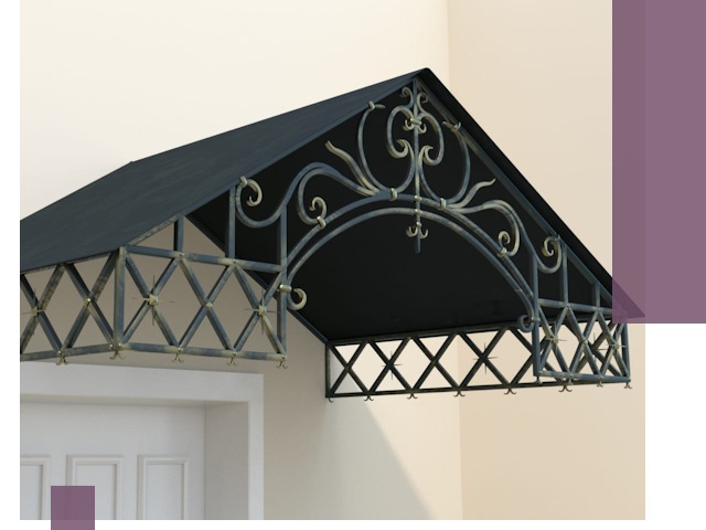 Двускатные металлические козырьки под ключ в Угличе